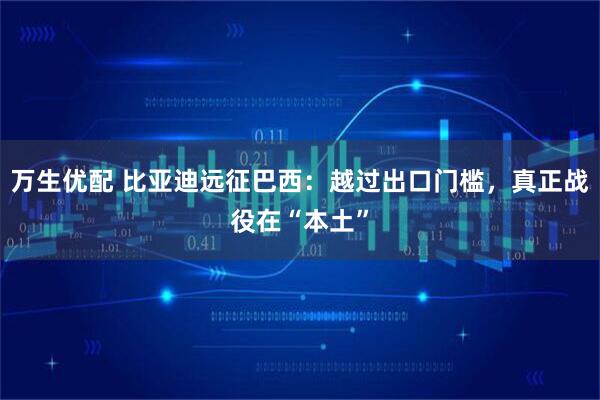 万生优配 比亚迪远征巴西：越过出口门槛，真正战役在“本土”