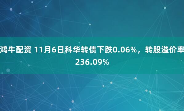 鸿牛配资 11月6日科华转债下跌0.06%，转股溢价率236.09%